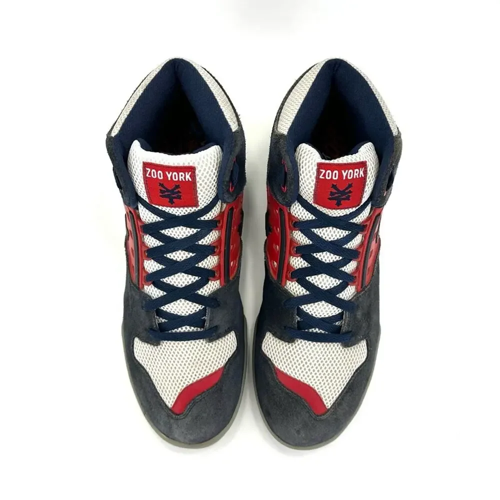 Zoo York The Capital Men High Top Sneaker Size 12 Red Blue White Suede & Leather